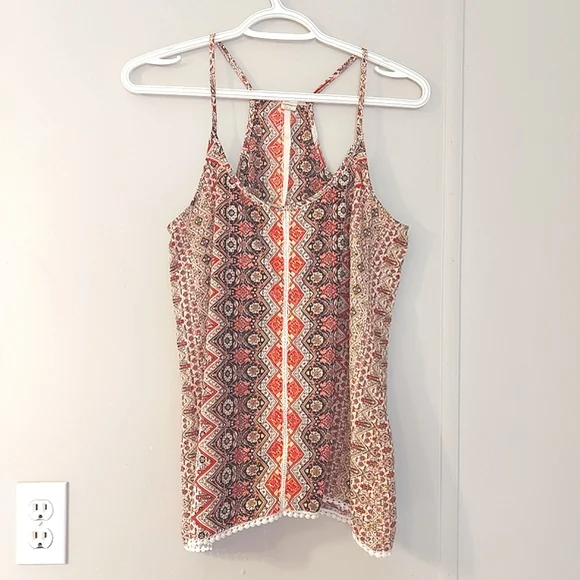 Patterned Racer Back Top - Picture 1 of 8